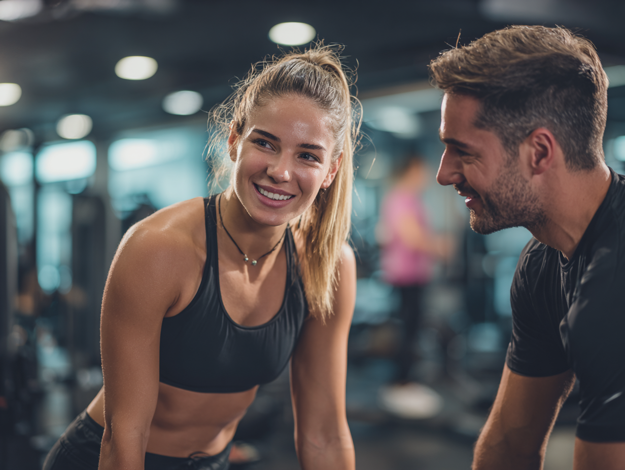 Profesionálny tréner pomáhajúci klientom